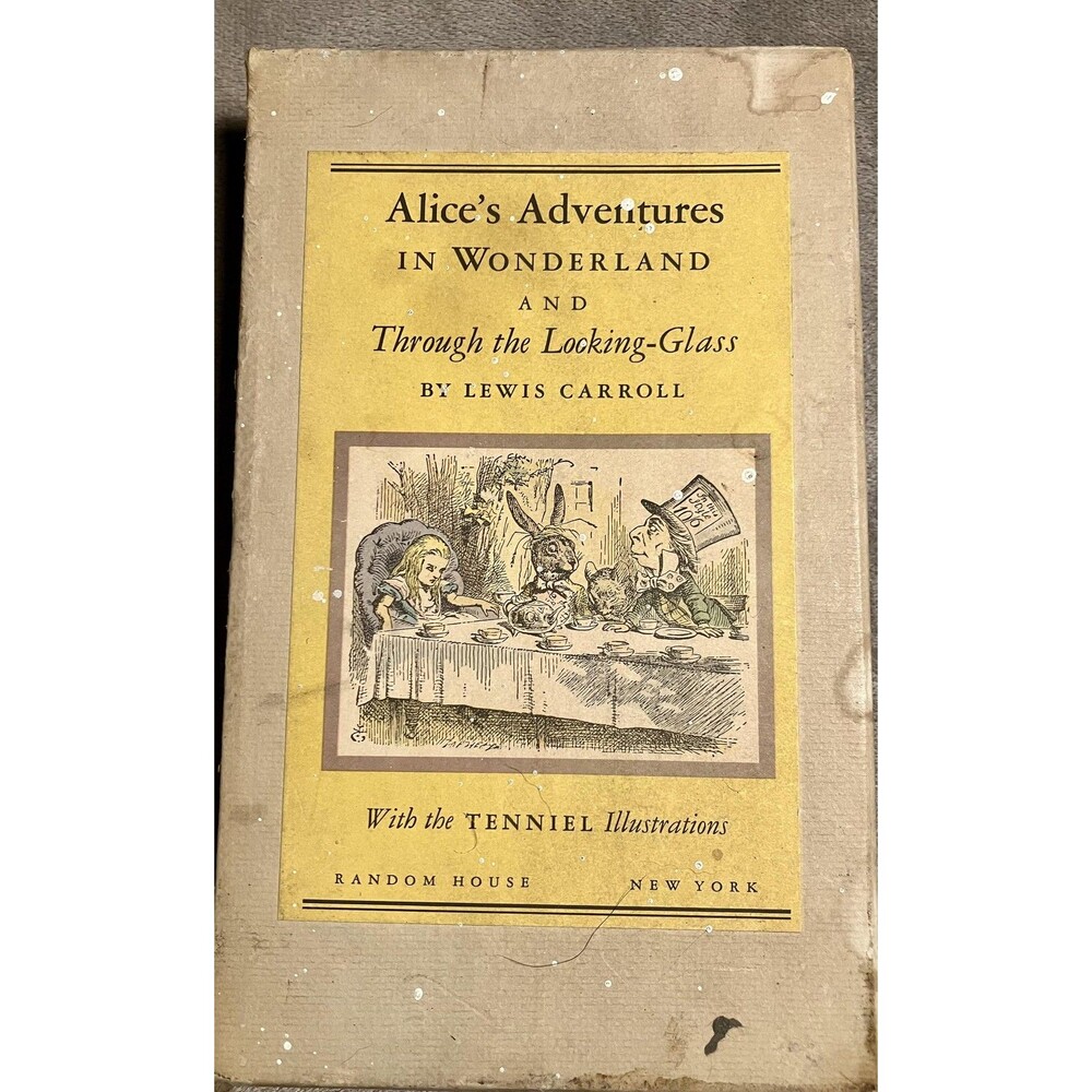 Vintage Alice In Wonderland & Through Looking Glass Carroll HC Set Tenniel 1965